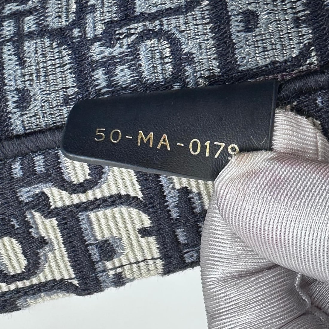 CHRISTIAN DIOR Large Oblique Book Tote Bag in Navy Blue Canvas - 11