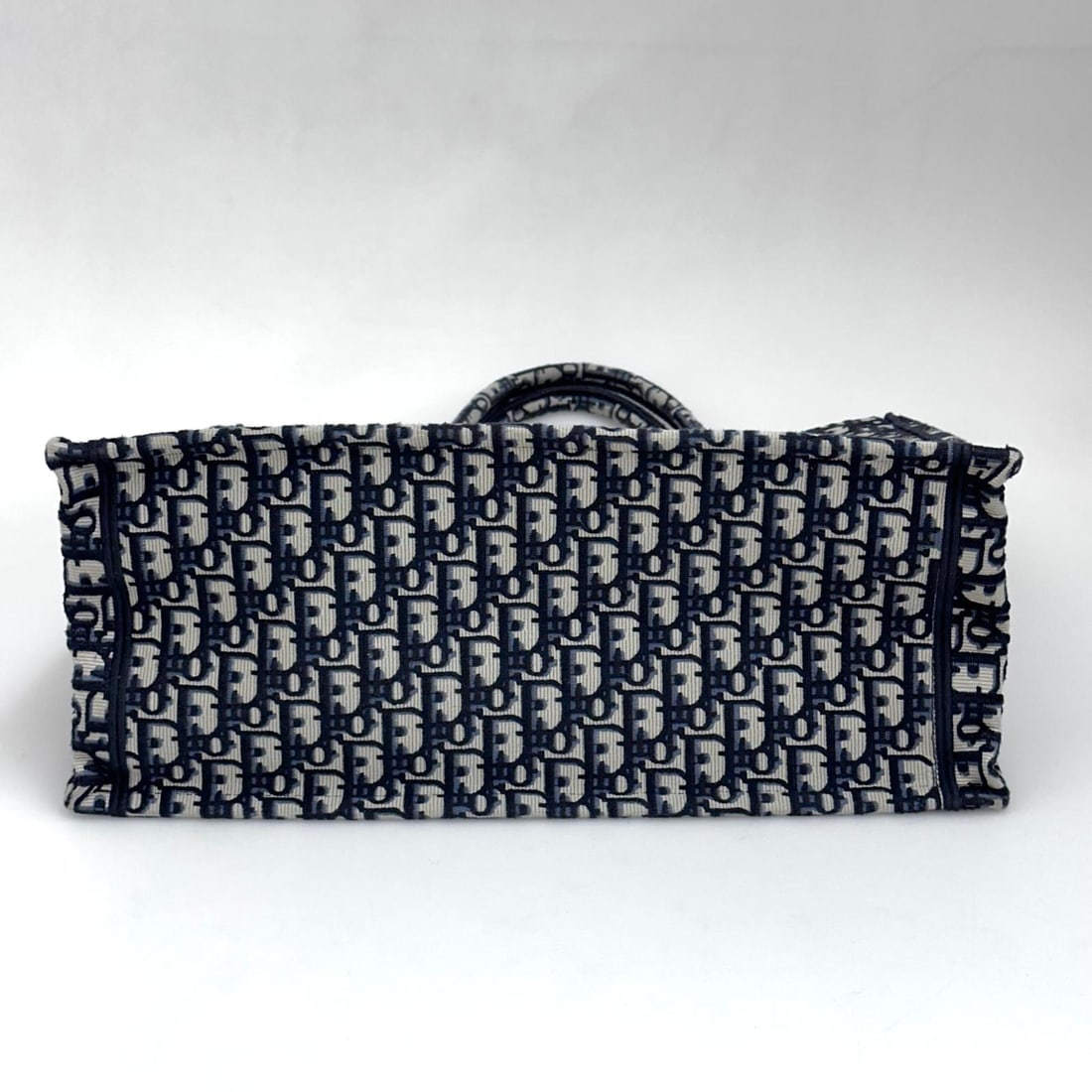 CHRISTIAN DIOR Large Oblique Book Tote Bag in Navy Blue Canvas - 5