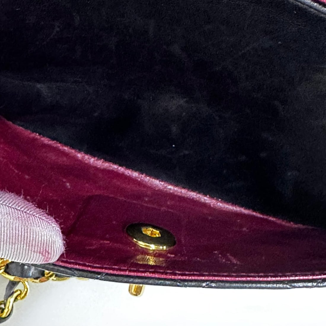 CHANEL Vintage Black Leather Single Flap with Gold Hardware - 12