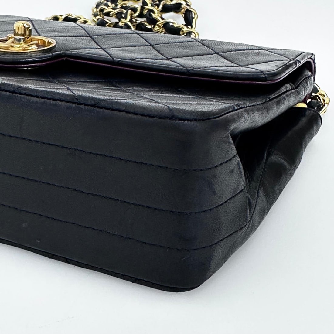 CHANEL Vintage Black Leather Single Flap with Gold Hardware - 9