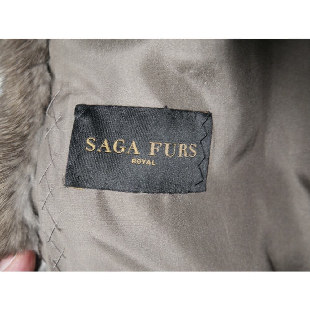 Amazing RARE Cross Blue Iris Taupe Mink Fur Coat Jacket - 7