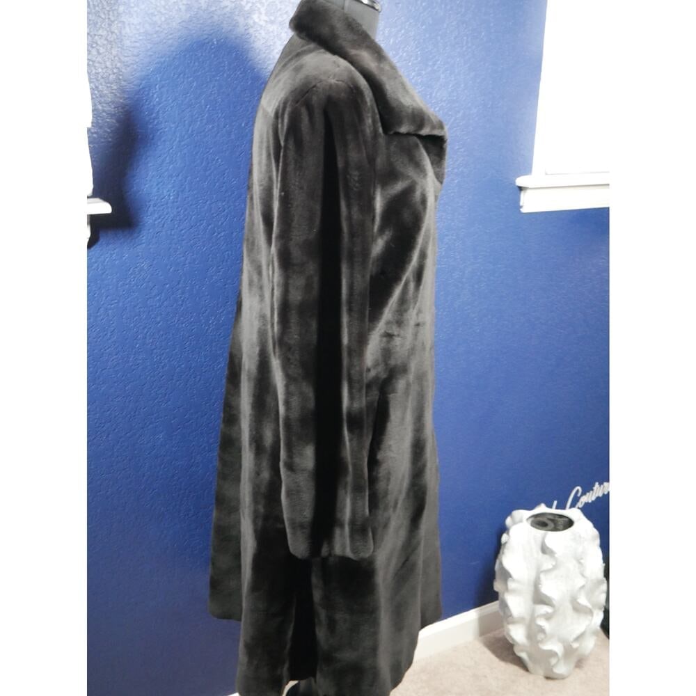 Gorgeous Black Sheared Female Mink 7/8ths length Fur Coat Jacket - 4