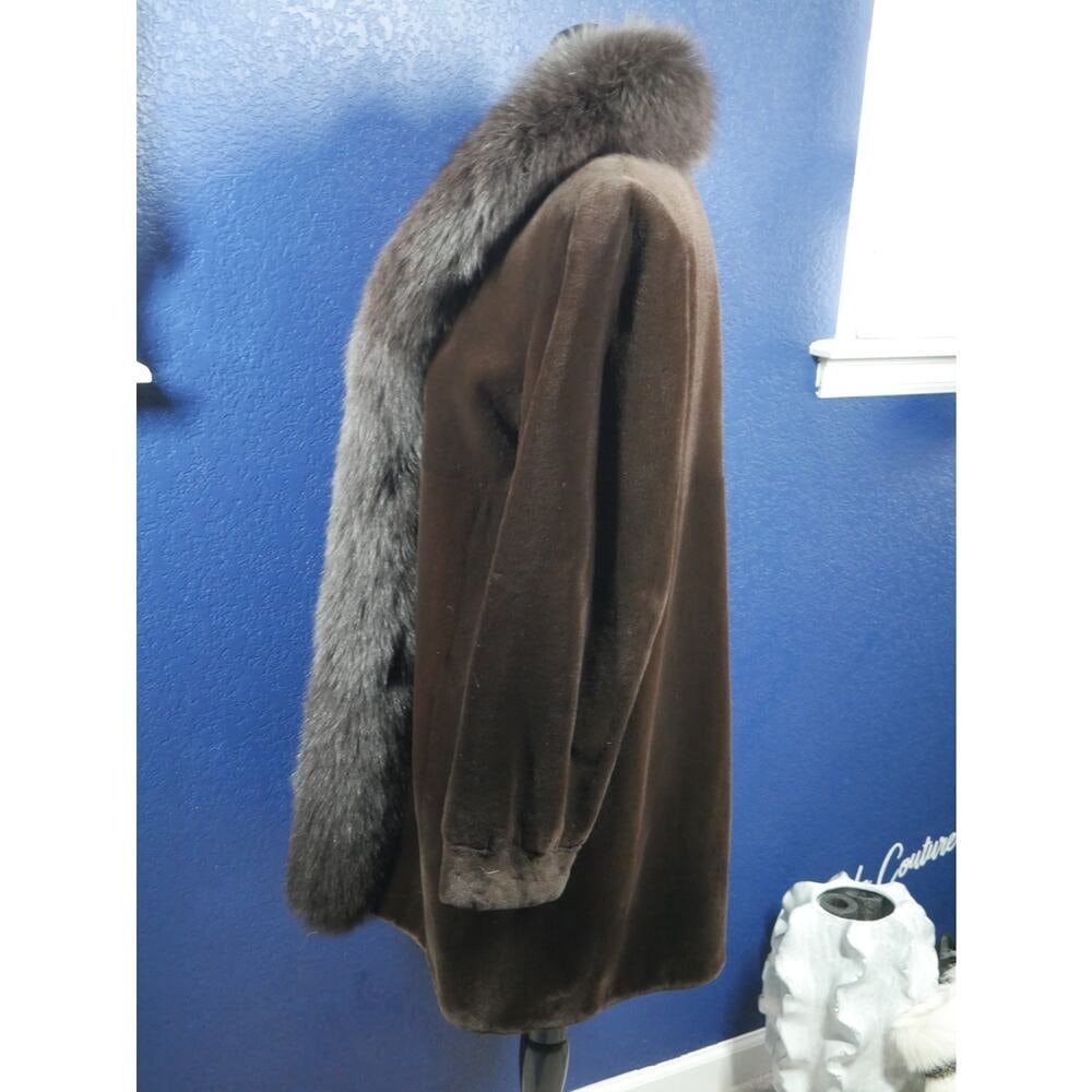 Gorgeous Sheared female Mink & Fox Fur Reversible Coat Jacket - 2