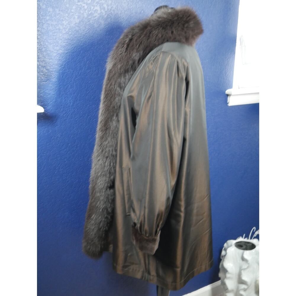 Gorgeous Sheared female Mink & Fox Fur Reversible Coat Jacket - 5