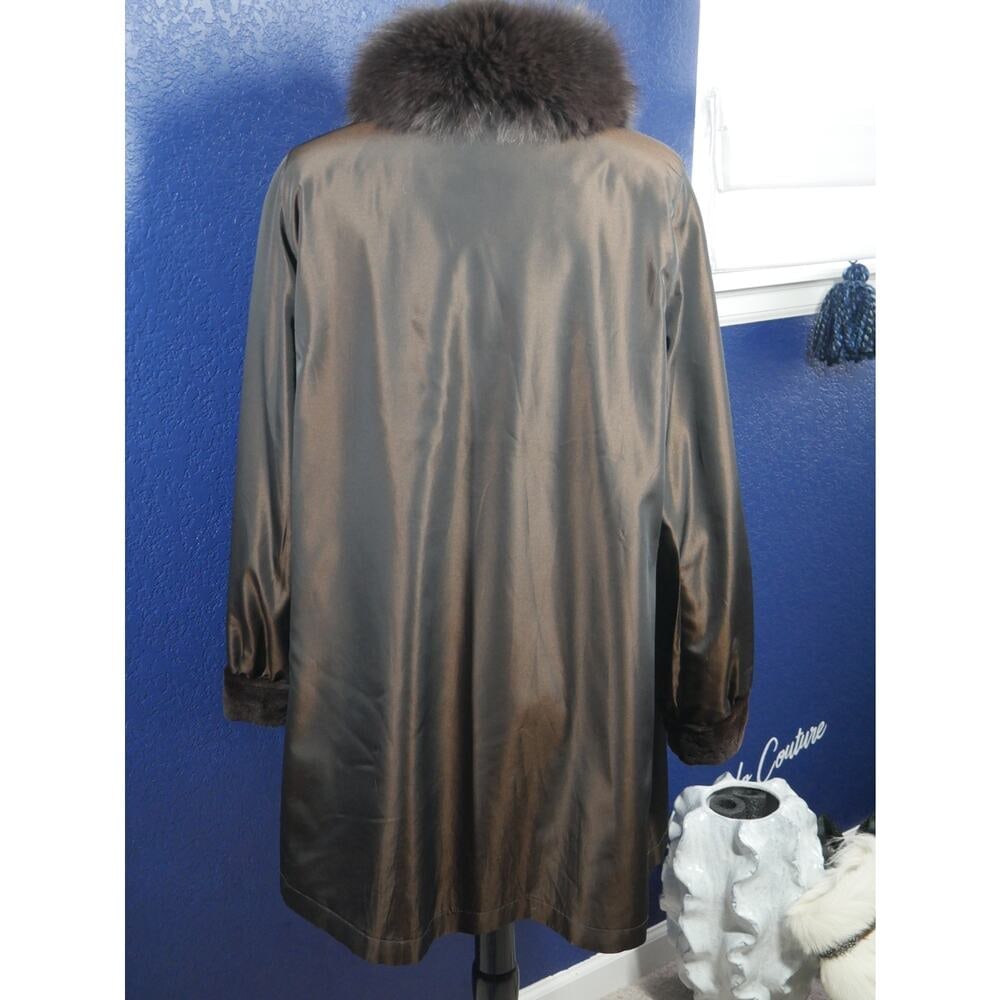 Gorgeous Sheared female Mink & Fox Fur Reversible Coat Jacket - 6