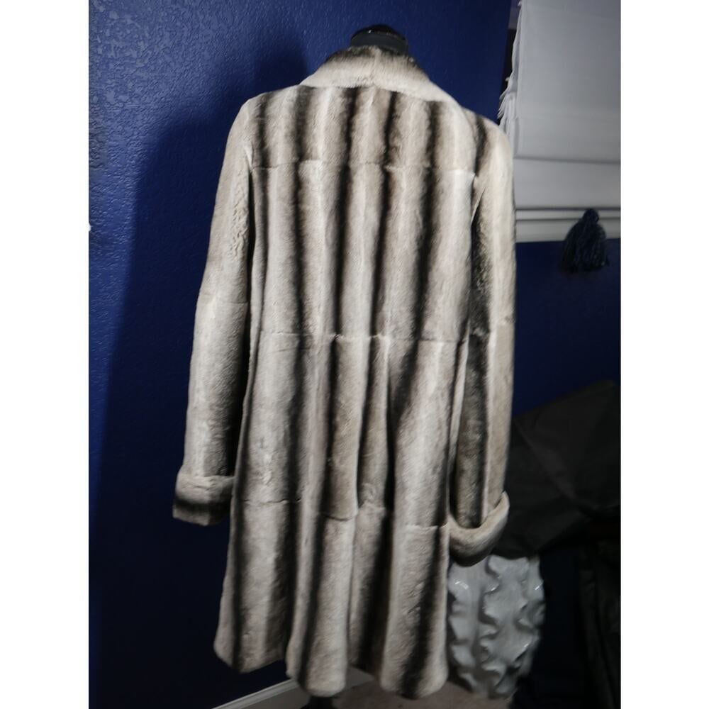 Stunning NWOT Chinchilla Rex Fur Coat Jacket - 3