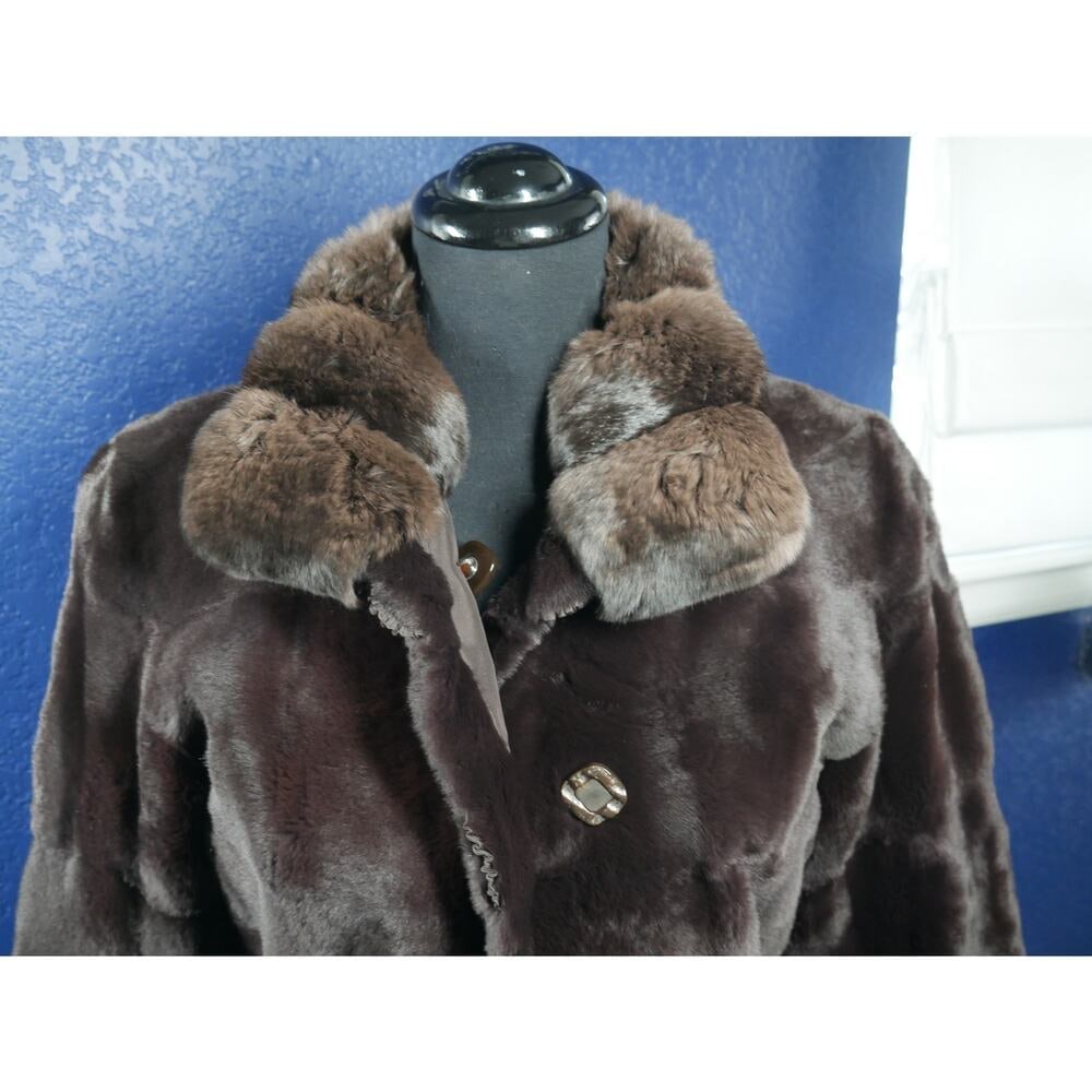 Designer Birger Christensen Sheared Mink & Chinchilla Reversible Fur Coat Jacket - 2