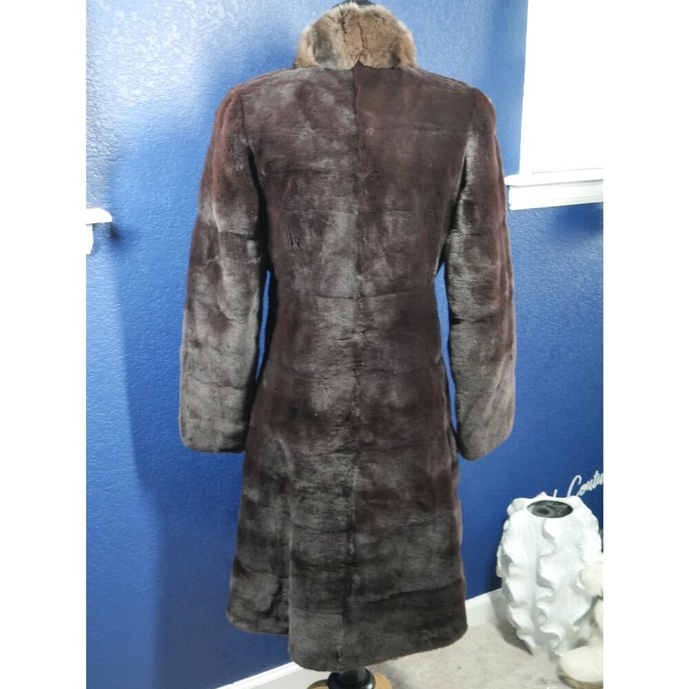 Designer Birger Christensen Sheared Mink & Chinchilla Reversible Fur Coat Jacket - 4