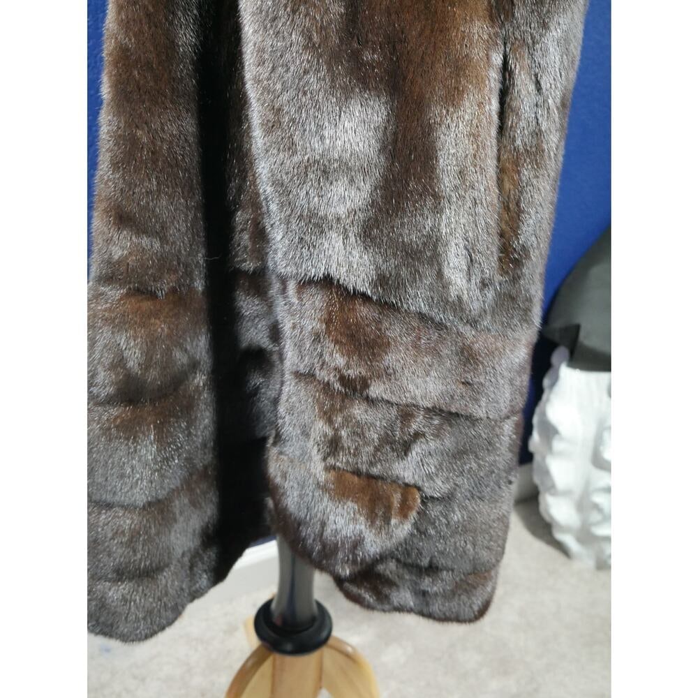 AMAZING Scan Brown Directional Swing Mink Fur Coat Jacket - 7