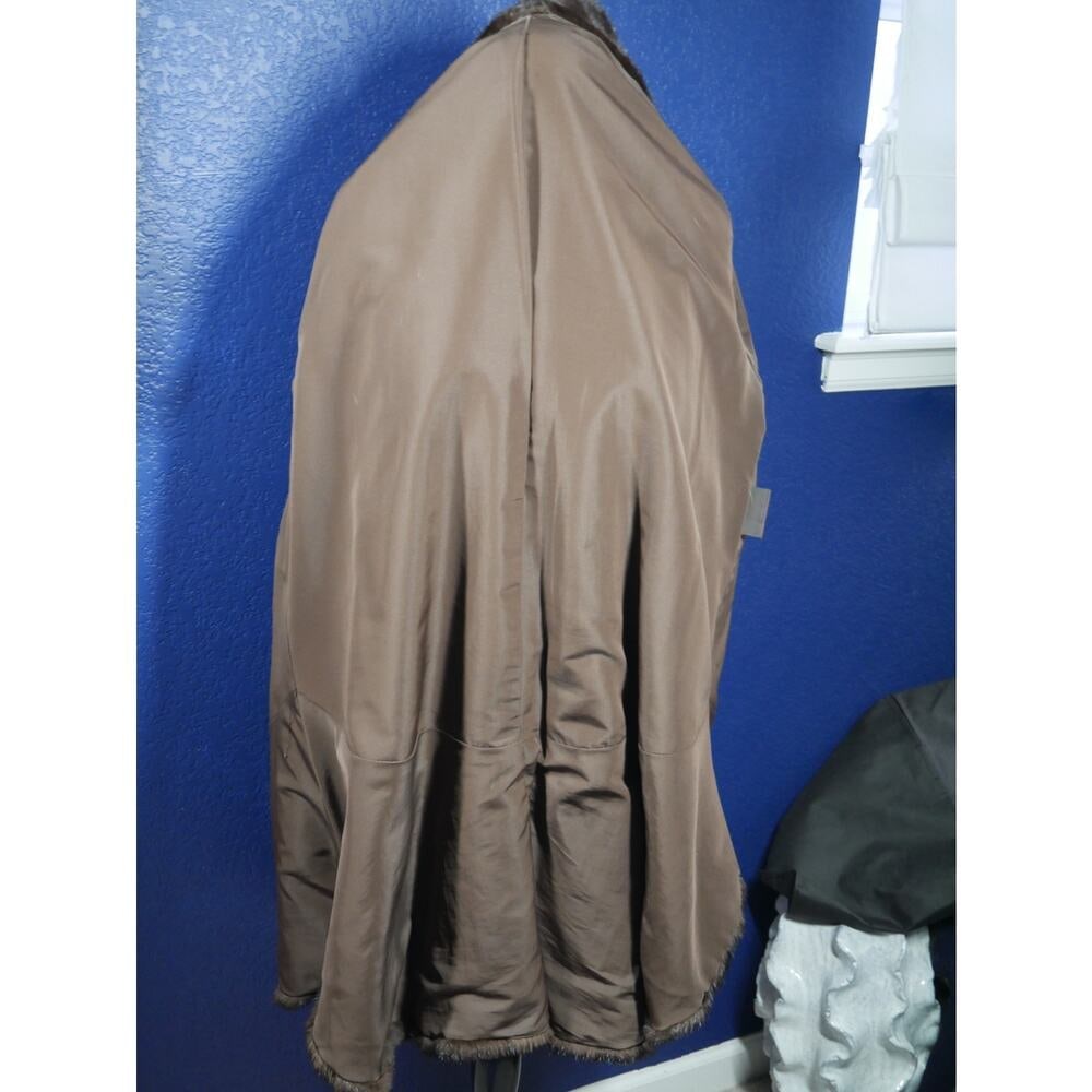 AMAZING Scan Brown Directional Swing Mink Fur Coat Jacket - 8