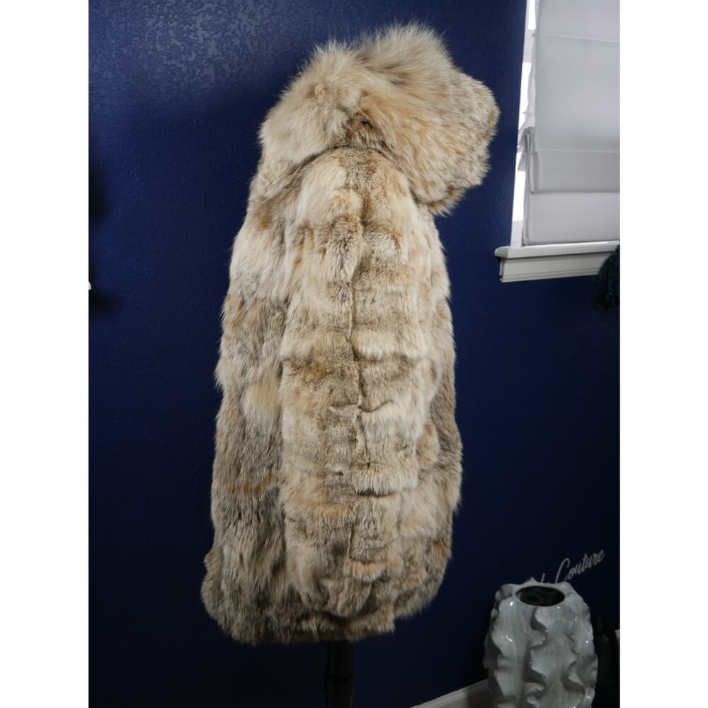 Gorgeous Unique Canadian Lynx Hooded Fur Coat Jacket - 2