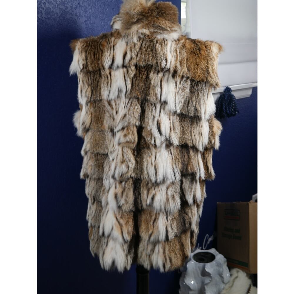 Gorgeous Designer Mary McFadden Lynx Sections Fur Vest Gilet Coat Jacket - 3