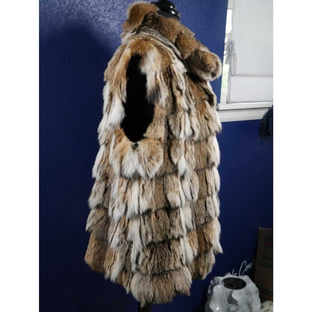 Gorgeous Designer Mary McFadden Lynx Sections Fur Vest Gilet Coat Jacket - 4