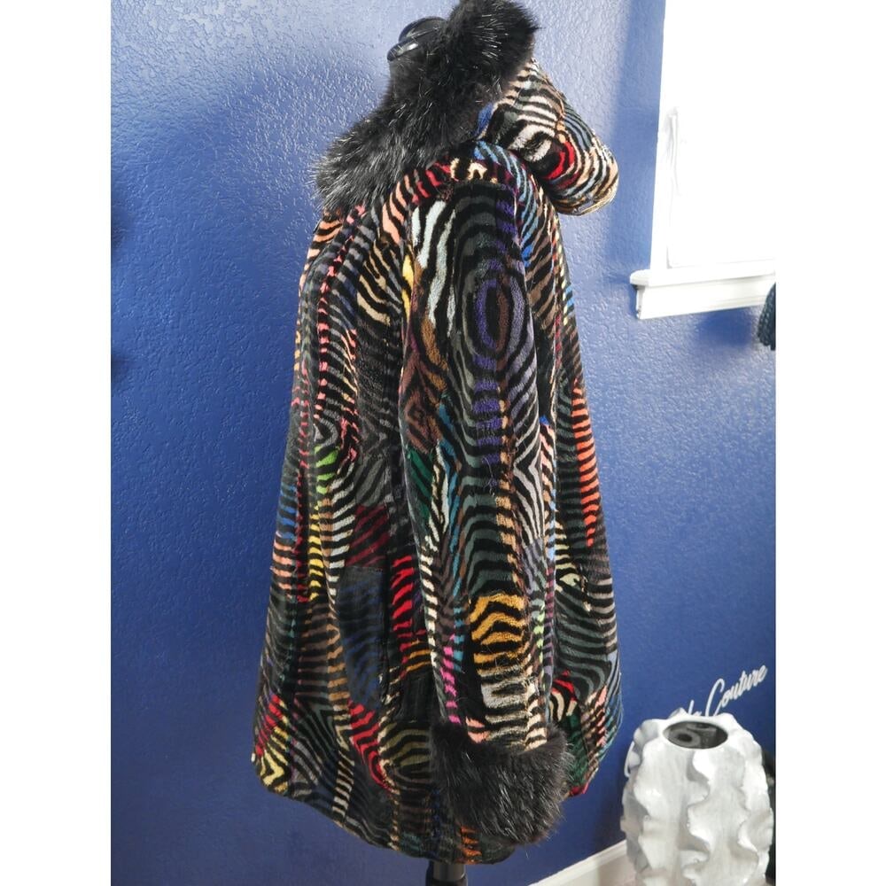 Amazing Sheared & Long hair Beaver Fur Coat Jacket W/ Hood - 2