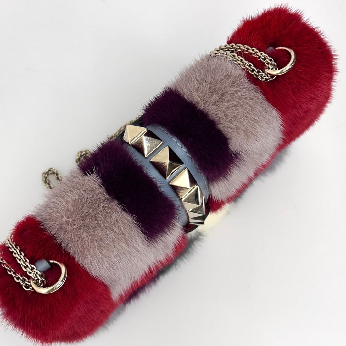 VALENTINO Rock maxi bag in rabbit and multicolored leather - 4