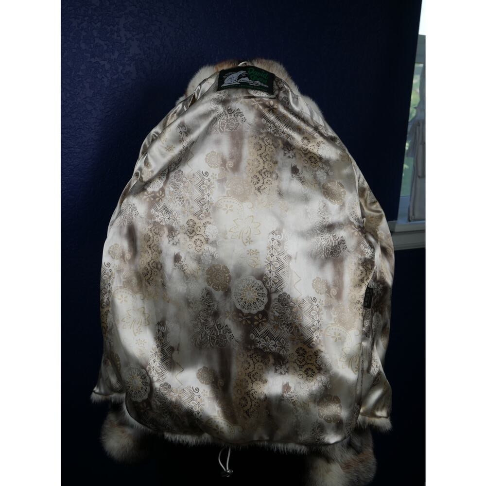 STUNNING RARE Custom Breed Cross Mink Hooded Fur Coat Jacket - 7