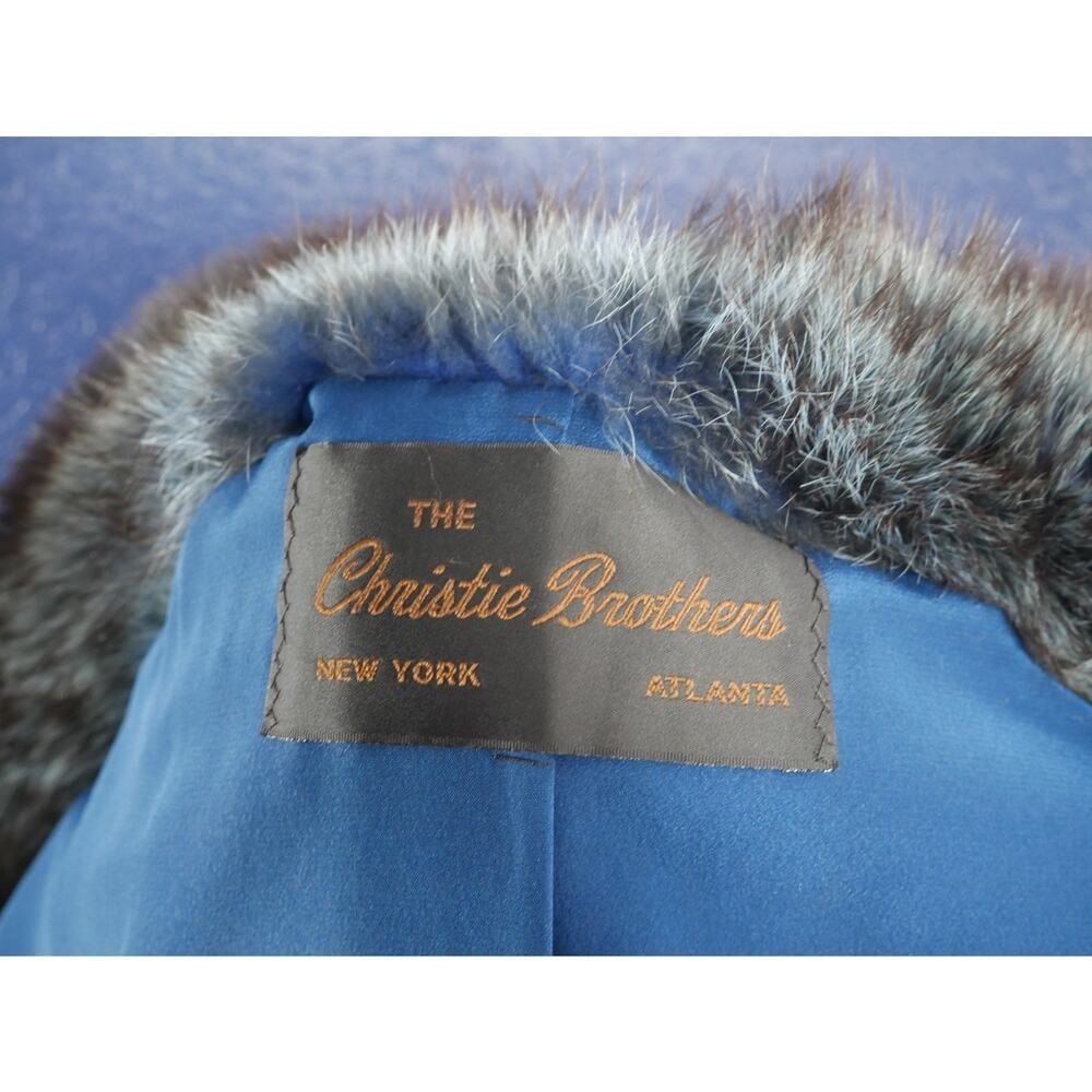 Amazing Christie Brothers Unisex Blue Dyed Raccoon Fur Coat Jacket Men's Women's - 6