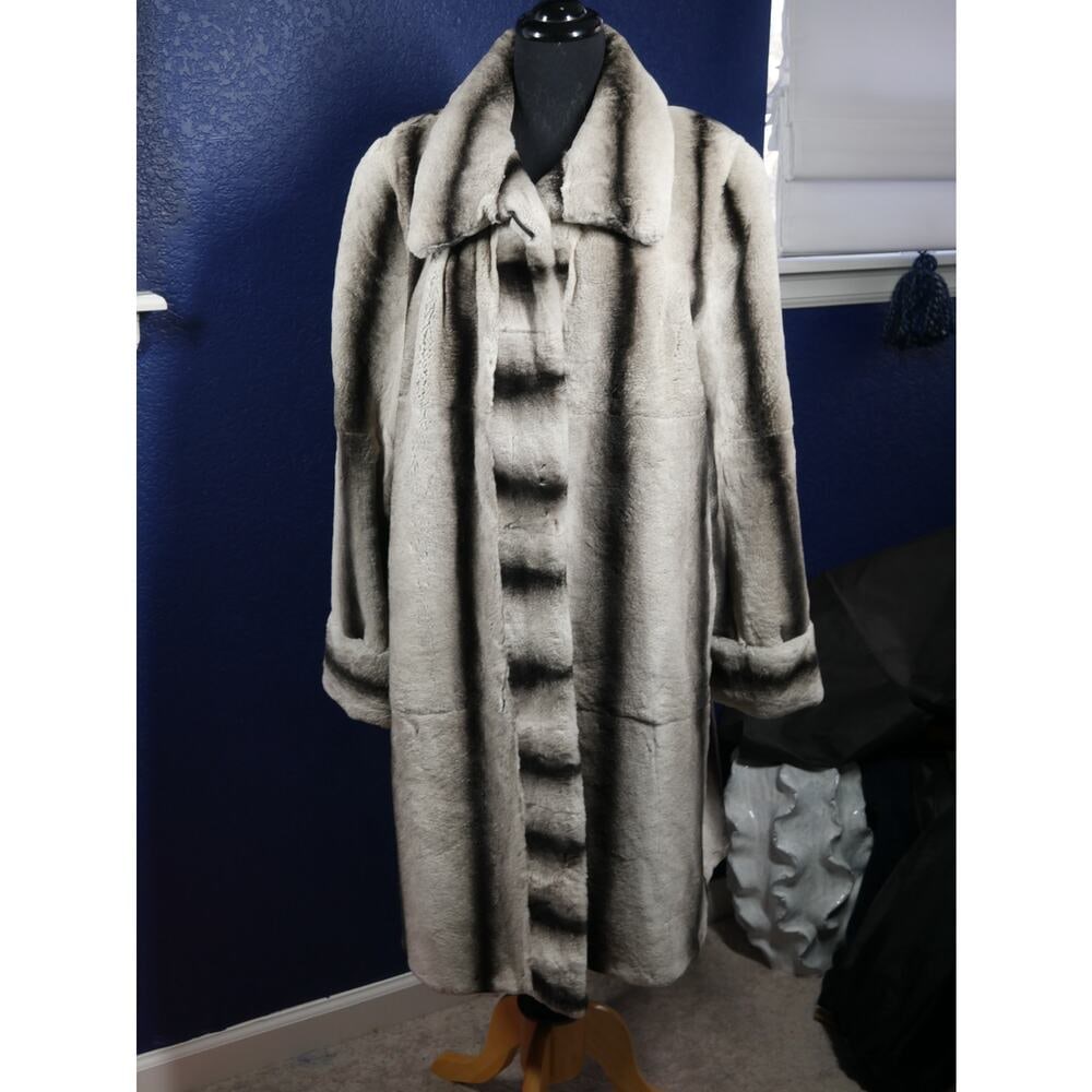 Gorgeous NWOT Chinchilla Rex Fur Coat Jacket (1 of 5)
