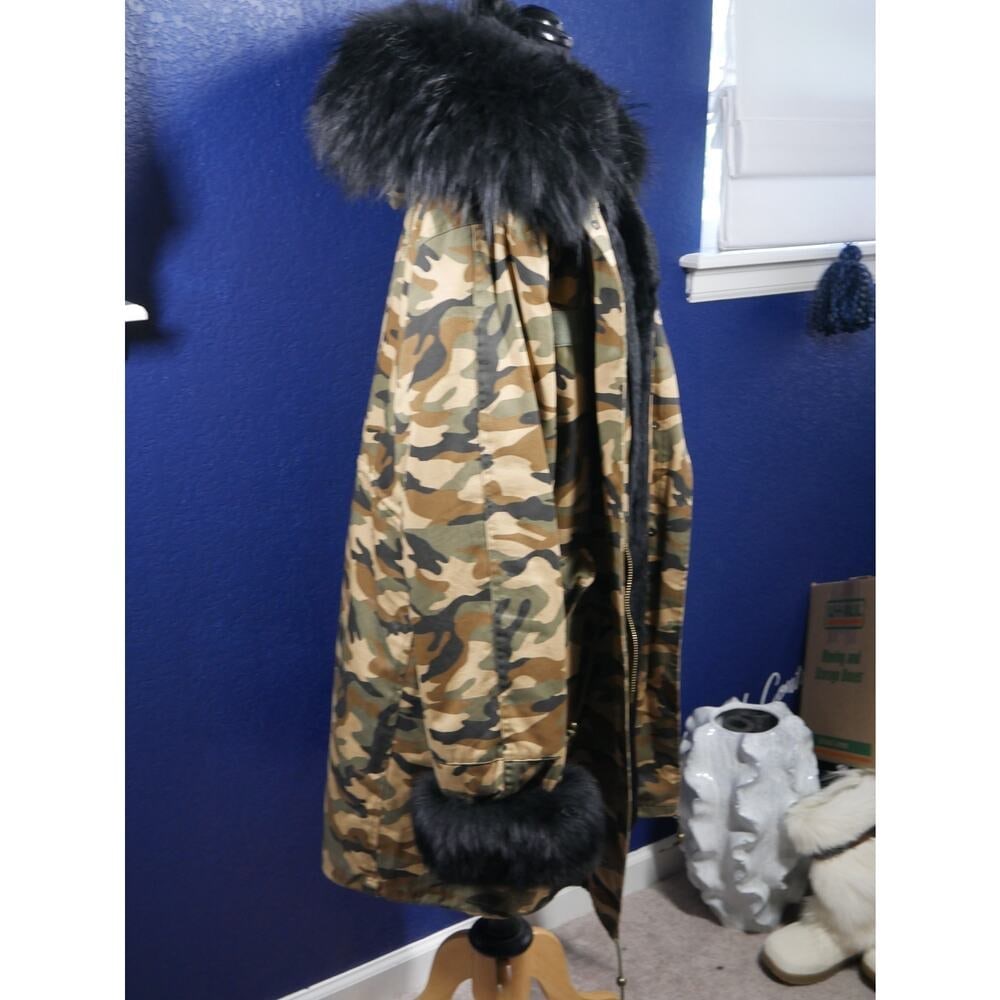 Gorgeous Parka! Camo & Black fox w/ fur lining Coat Jacket XL Plus - 6