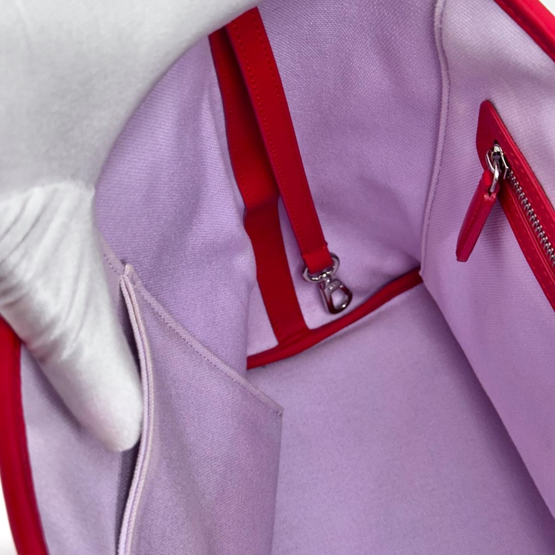 CHRISTIAN DIOR Panarea Tote Bag in Coral Red Cannage Canvas - 13