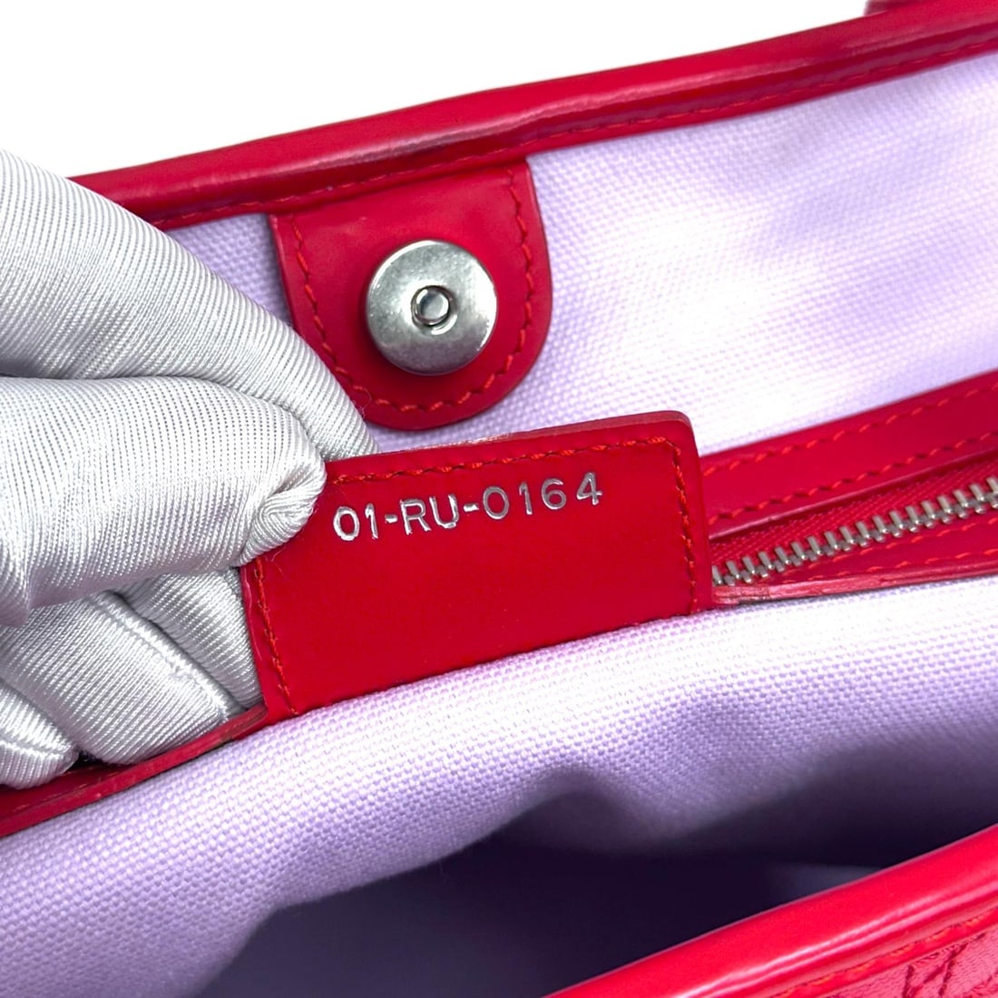 CHRISTIAN DIOR Panarea Tote Bag in Coral Red Cannage Canvas - 15