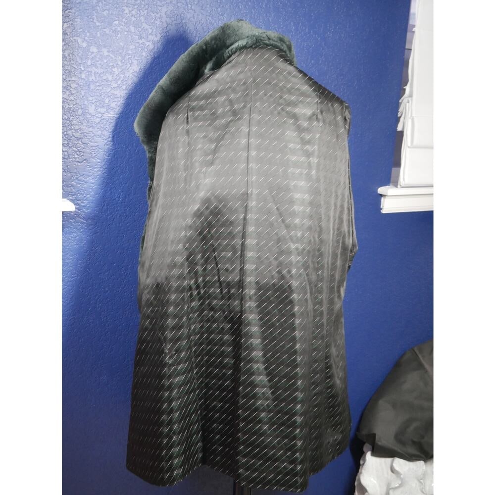 Stunning Dark Emerald Green Sheared Muskrat Beaver Fur Coat Jacket XL Plus - 5