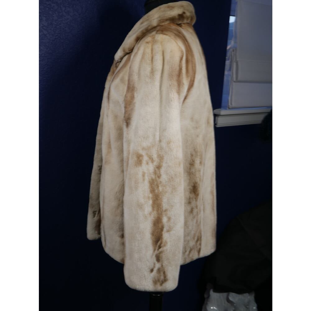 Stunning RARE Sheared Palomino Jaguar Mink Fur Coat Jacket - 2