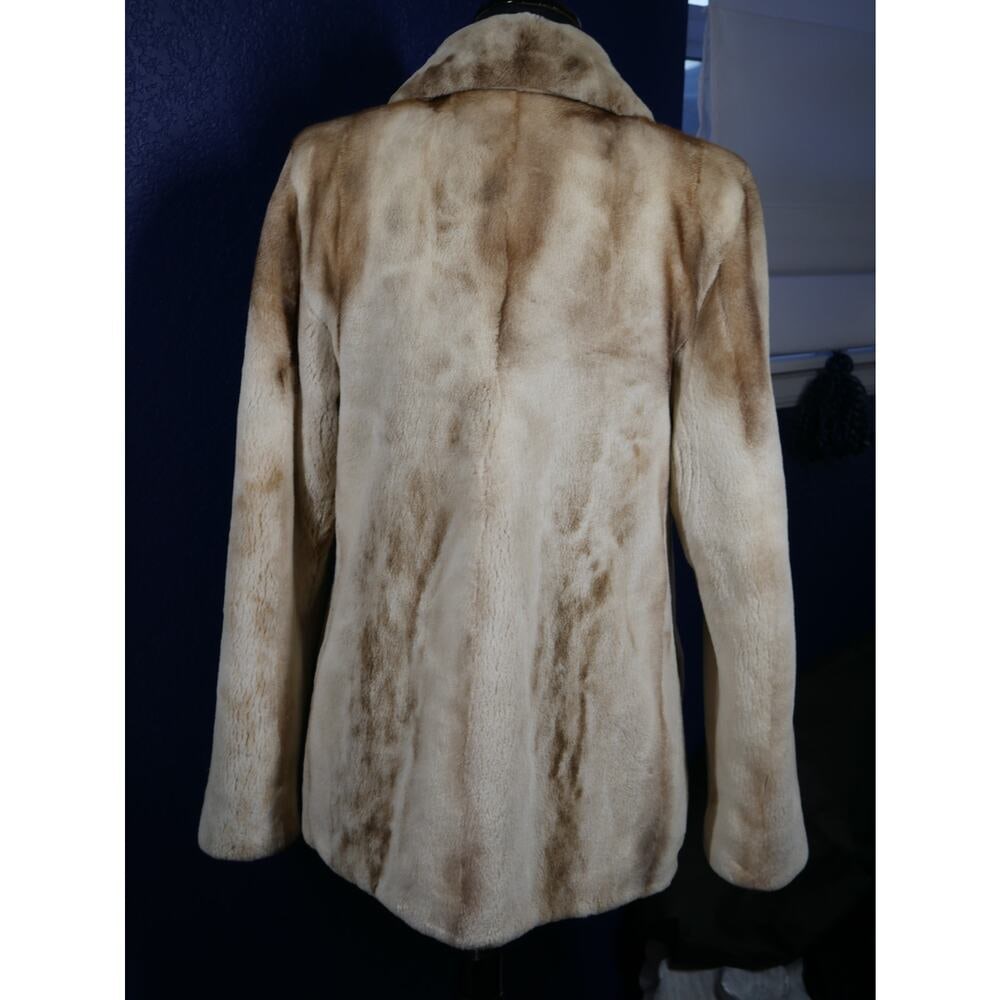 Stunning RARE Sheared Palomino Jaguar Mink Fur Coat Jacket - 3