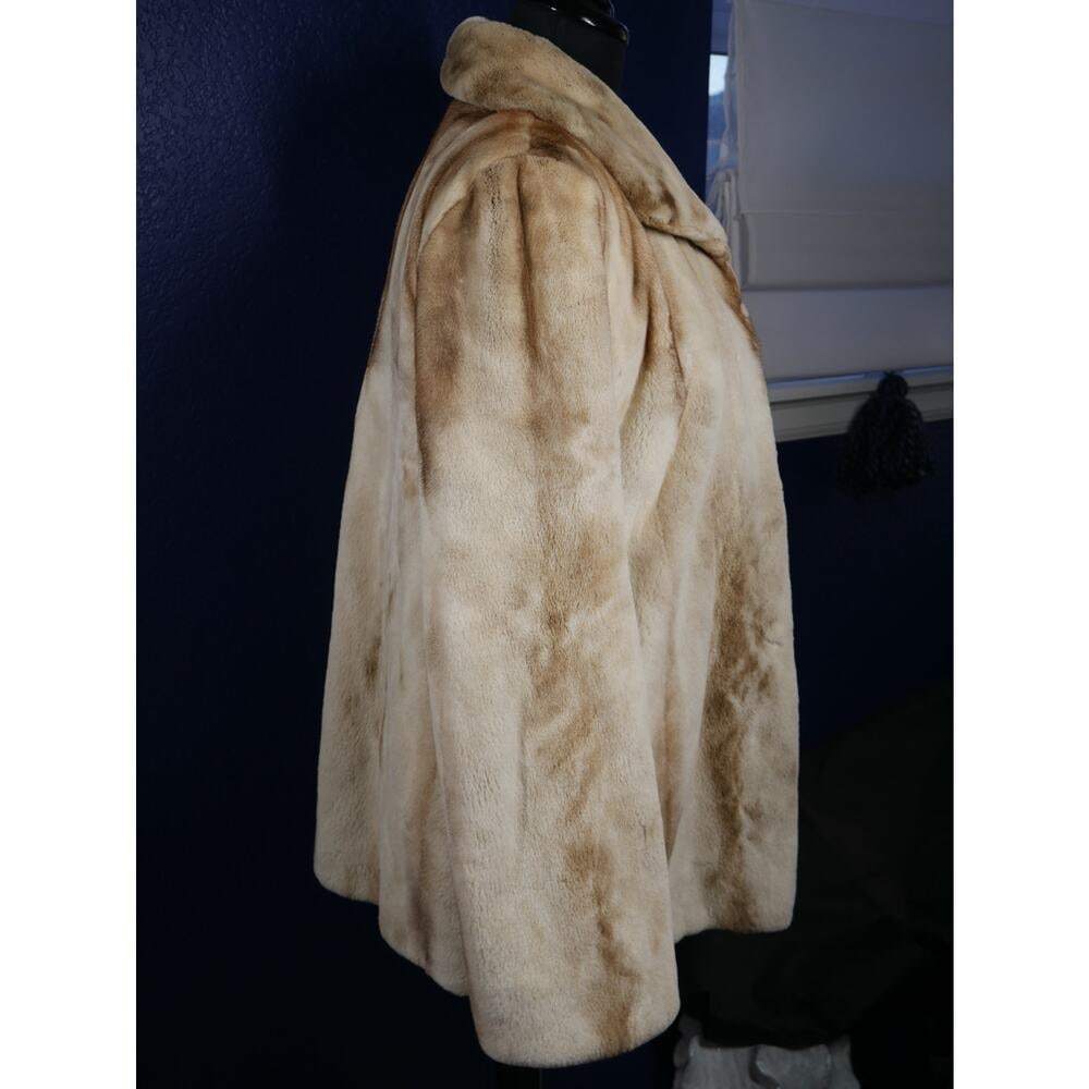 Stunning RARE Sheared Palomino Jaguar Mink Fur Coat Jacket - 4