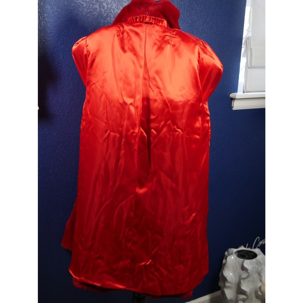 2 die 4 Stunning Cherry Red Sheared Female Mink Fur swing stroller Coat Jacket - 5