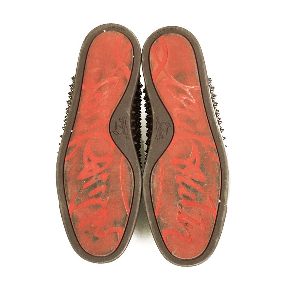 Christian Louboutin Brown Leather Mens Louis Allover Spikes High Top Sneaker42,5 - 4