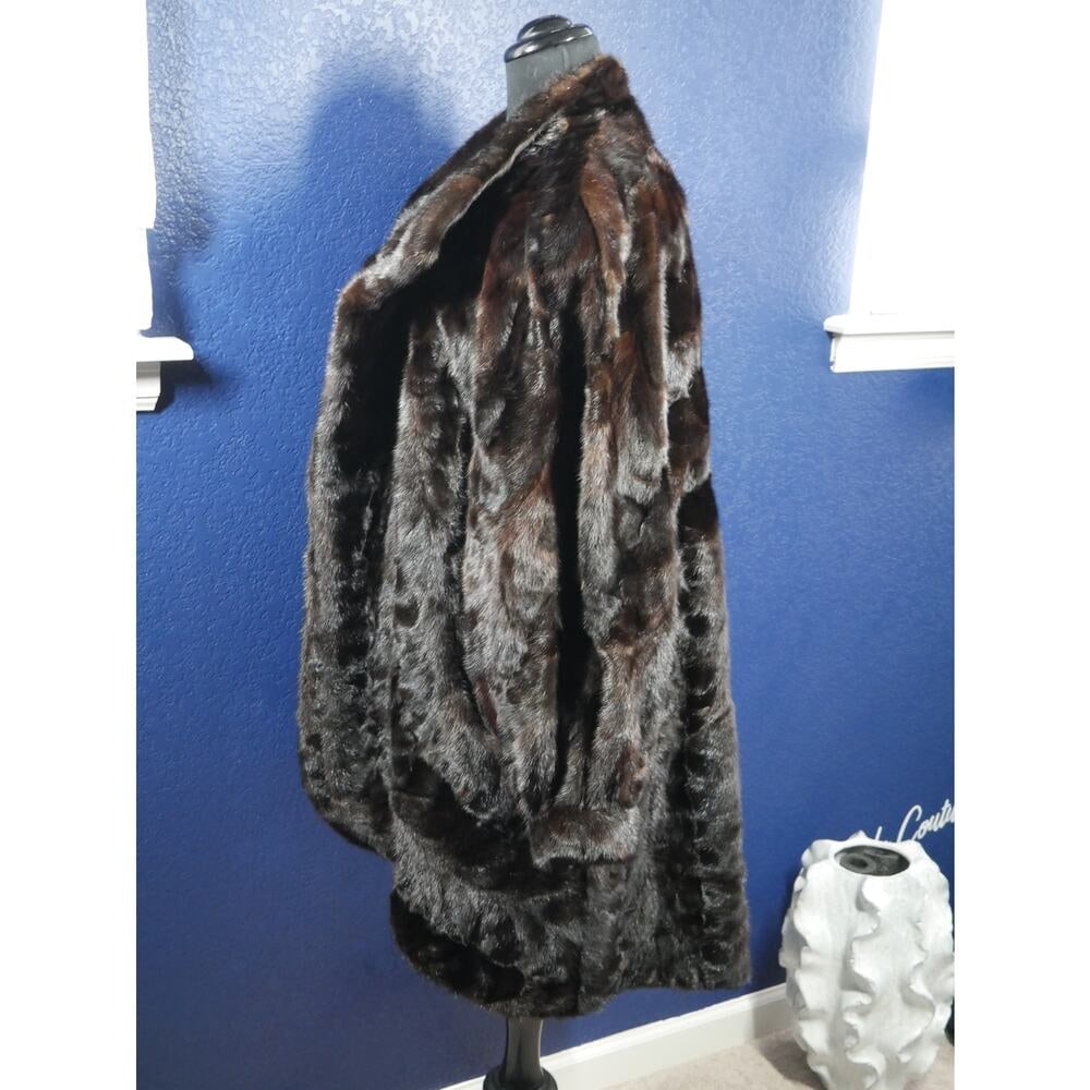 Beautiful Directional Mink Swing Fur Coat Jacket XL Plus - 2