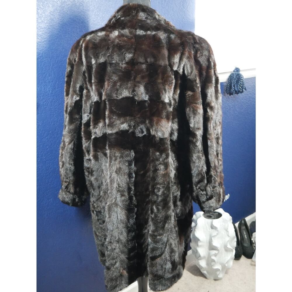 Beautiful Directional Mink Swing Fur Coat Jacket XL Plus - 3