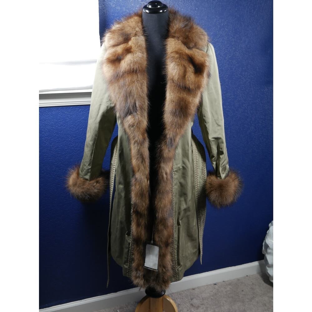 NWT $6500 Anna Maria Leporatti Saks Fifth Microfiber w/ Fisher Sable Fur Coat - 3