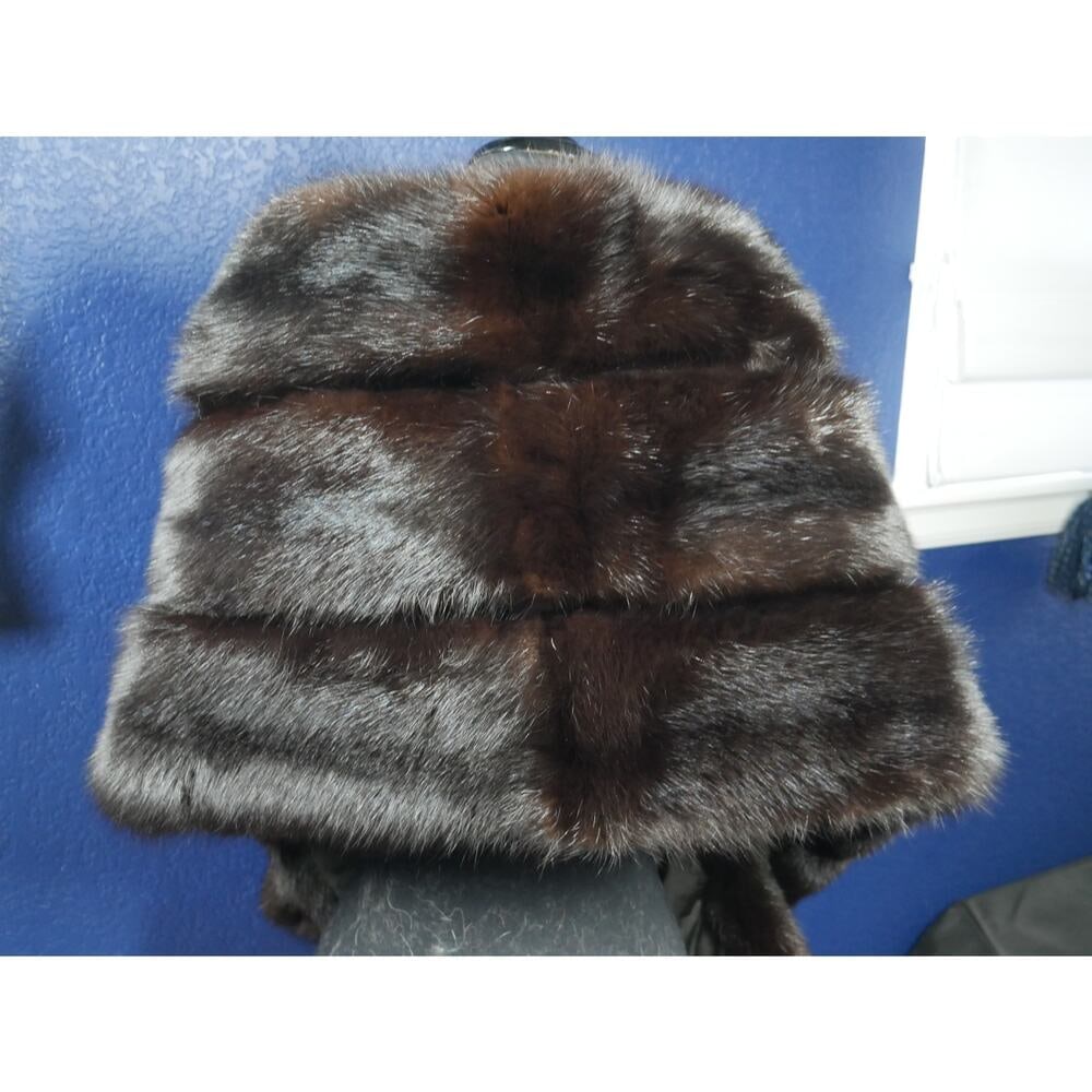 2 DIE 4 MINT Dark Russian Sable Fur Stole Wrap Cape Coat Jacket - 5