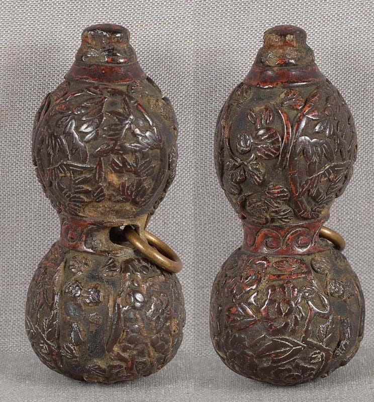 19c lacquer netsuke DOUBLE GOURD - 3