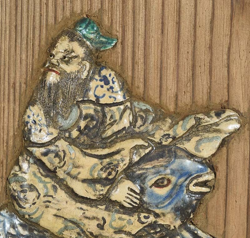 19c ceramic on wood KINKO SENNIN by ENKE / RYU-UN 1923 FHC collection - 3