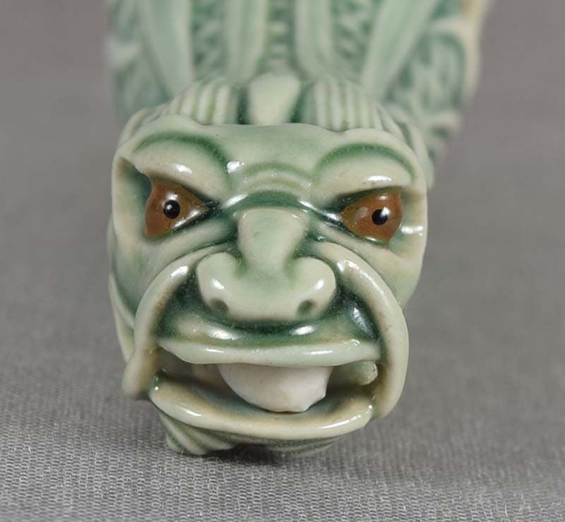 Porcelain netsuke BAYING KIRIN by ARMIN MULLER 8.2cm - 6