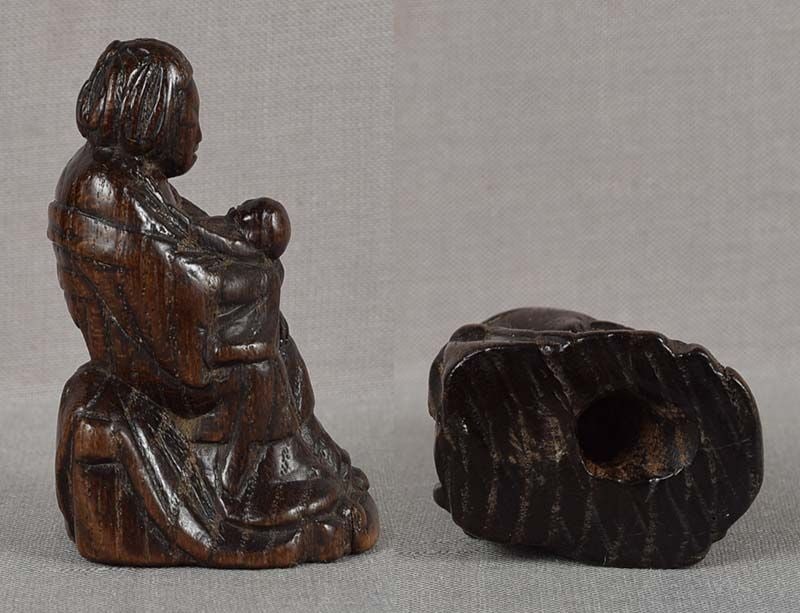 18c netsuke Christian motif MOTHER & CHILD - 5