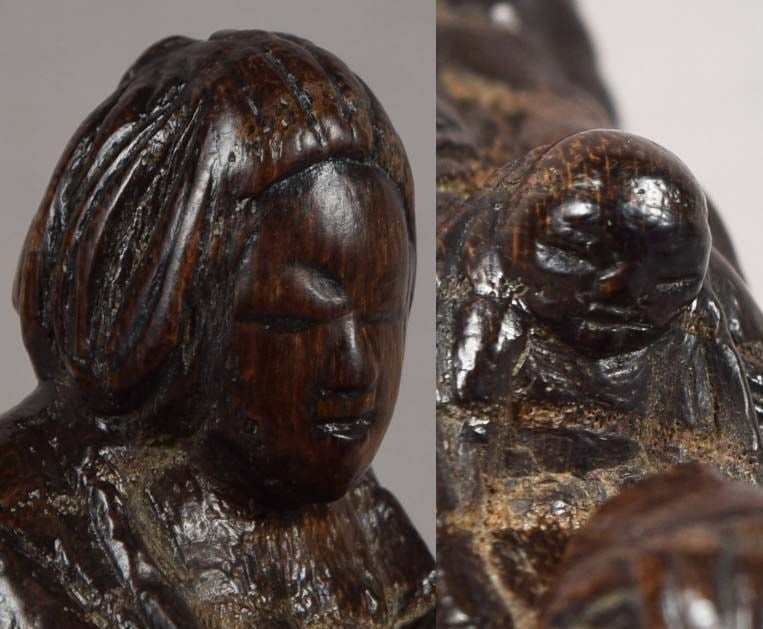 18c netsuke Christian motif MOTHER & CHILD - 6