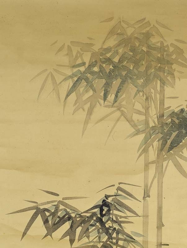 19c Japanese scroll painting CRANES & bamboo after Nakajima Raisho - 5