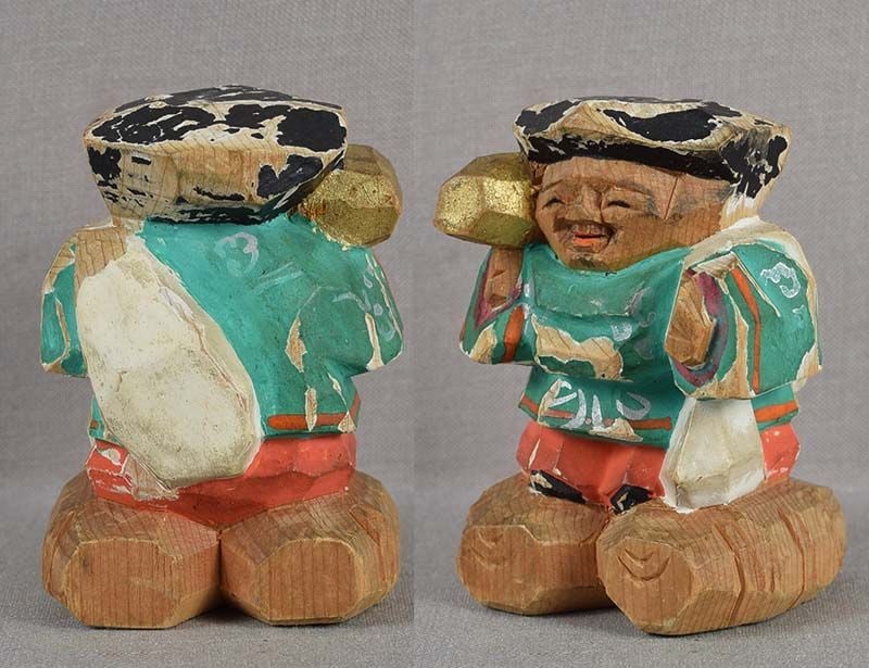 19c Hida okimono DAIKOKU with mallet by netsuke carver RYOSO - 2