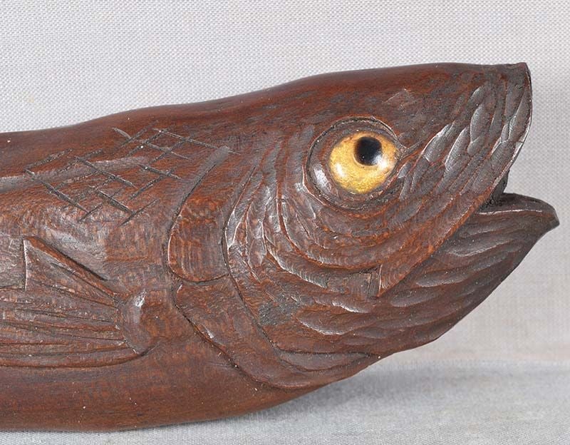 Large 19c netsuke realistic FISH 20 cm - 3