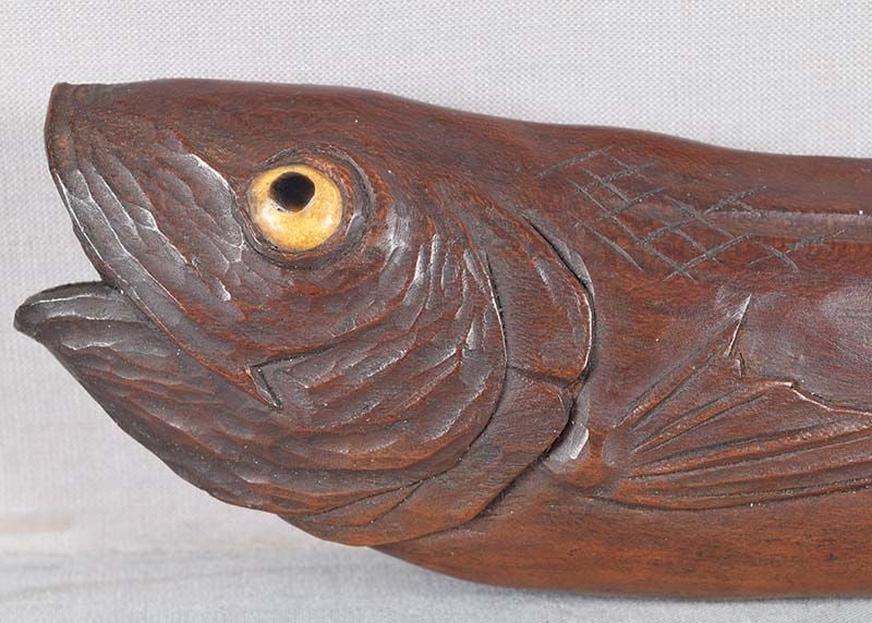 Large 19c netsuke realistic FISH 20 cm - 4