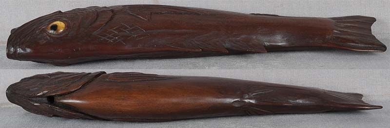Large 19c netsuke realistic FISH 20 cm - 5
