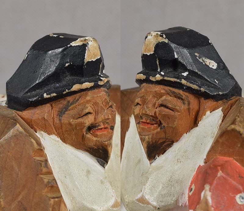 19c Hida okimono EBISU with fish by netsuke carver RYOSO - 2