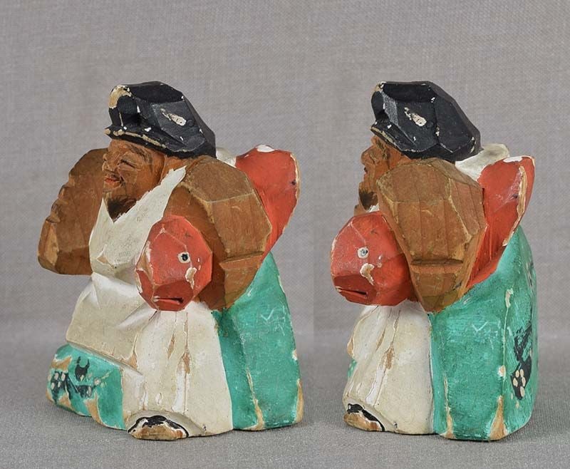 19c Hida okimono EBISU with fish by netsuke carver RYOSO - 3