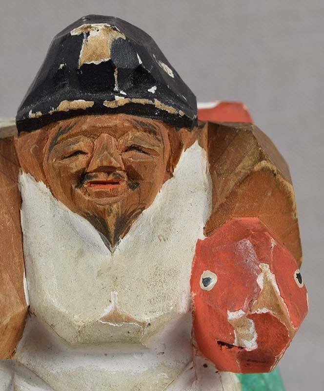 19c Hida okimono EBISU with fish by netsuke carver RYOSO - 6