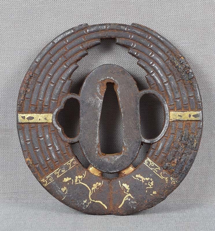 18c Japanese sword TSUBA two FLUTES - 2