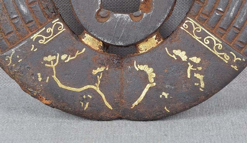 18c Japanese sword TSUBA two FLUTES - 6